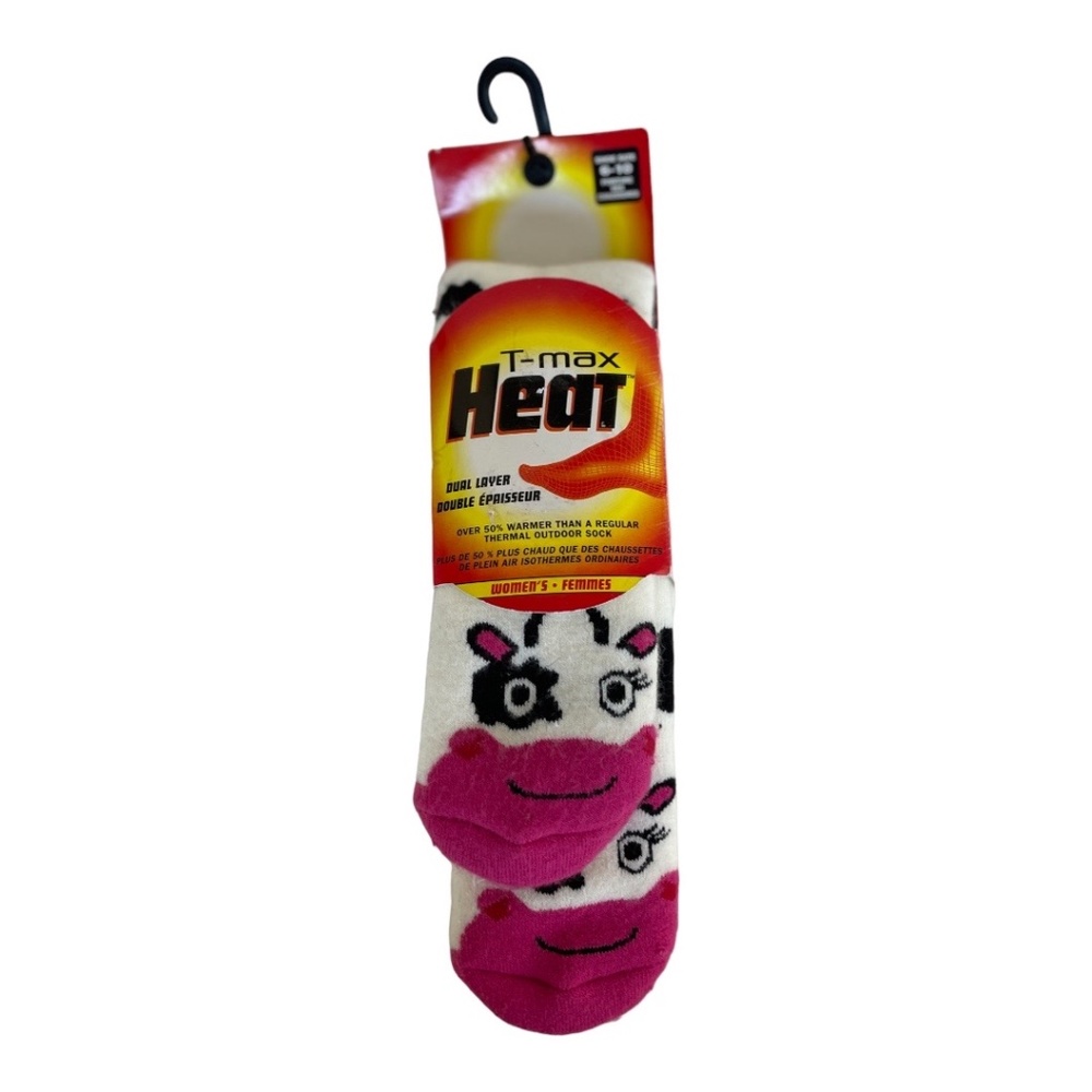 T-Max Heat Socks - Cute Cow pattern